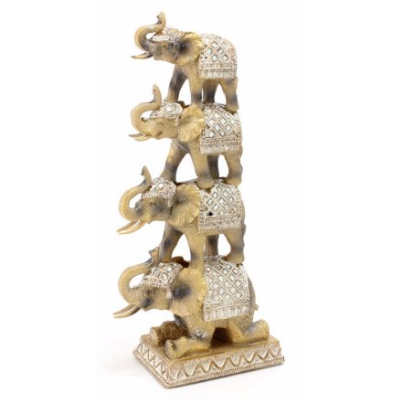 Exotic Gold Art Elephant Tower - Large 