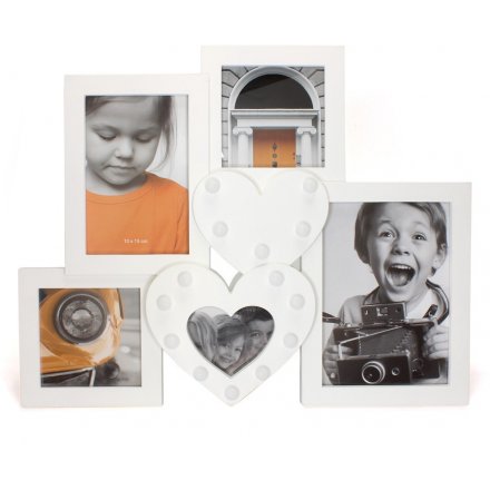 LED Hearts Collage Photo Frame
