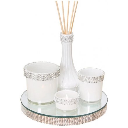 White Candle Holder & Diffuser