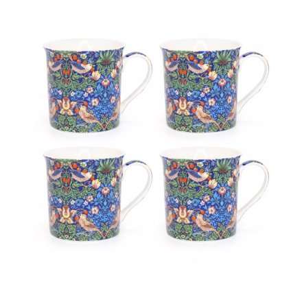 Vintage Blue Strawberry Thief Mug Set
