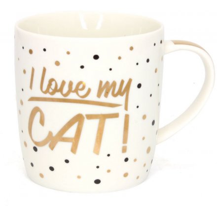 I Love My Cat Golden Mug