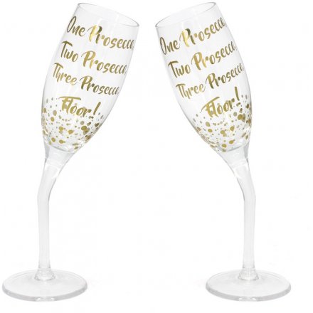 One Prosecco - Bent Flute Glass Set of 2
