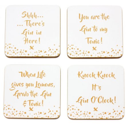 Bubbly Gin Coaster Pack of 4