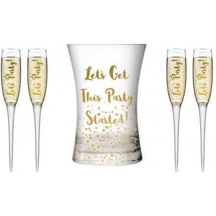 Let's Party Flutes&Ice Bucket