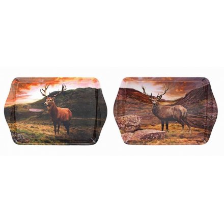 Bring the wilderness to your home with these beautifully printed stag trays 