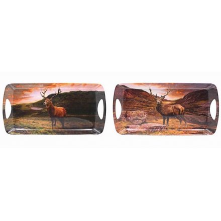 Bring the wilderness to your home with these beautifully printed stag trays 