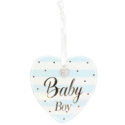 Mad Dots Baby Boy Heart Plaque