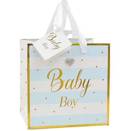 Golden Blue Baby Boy Gift Bag - Small