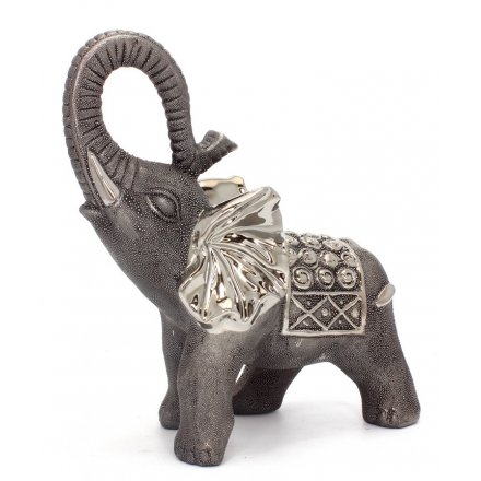 Black Silver Elephant - Medium