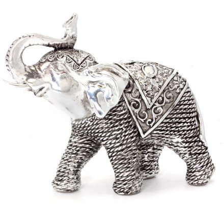 Small Exotic Art Elephant - Silver