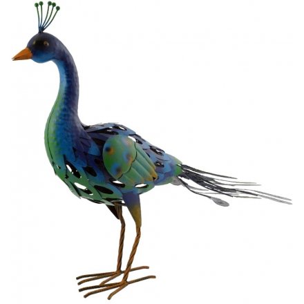  Add a touch of elegance to your garden with this beautifully coloured Peacock garden figure