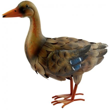 A hand painted female mallard duck garden figure