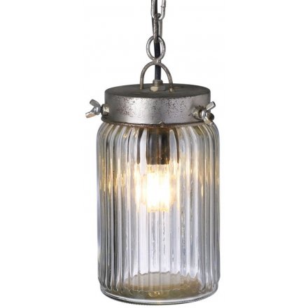 Iron & Glass Jar Lamp Light