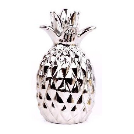 Silver Pineapple decorations, 28cm Large