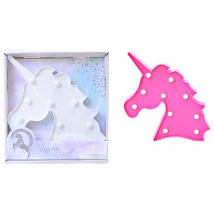 Pink/White Unicorn Head LED Decoration, 2 Assorted