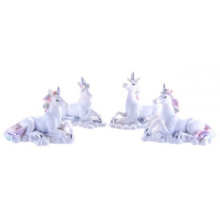 White Unicorn Figurine Sitting On Cloud Mix