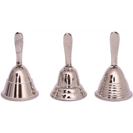 Mini Silver Bells, 3 Assorted