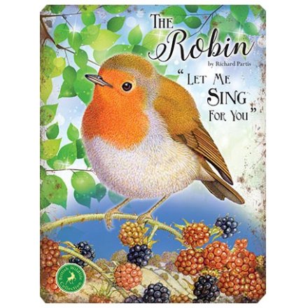  With its bright colours and script quotes, this Robin themed metal sign is a must have 