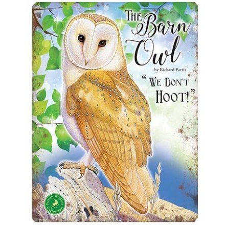 Barn Owl Mini Metal Dangler Sign