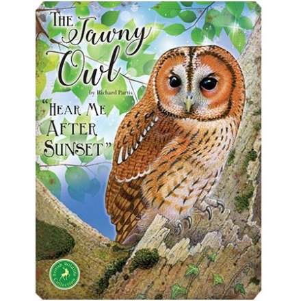 The Tawny Owl Mini Metal Dangler Sign