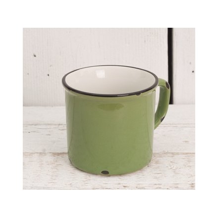 Green Distressed Mug 10cm