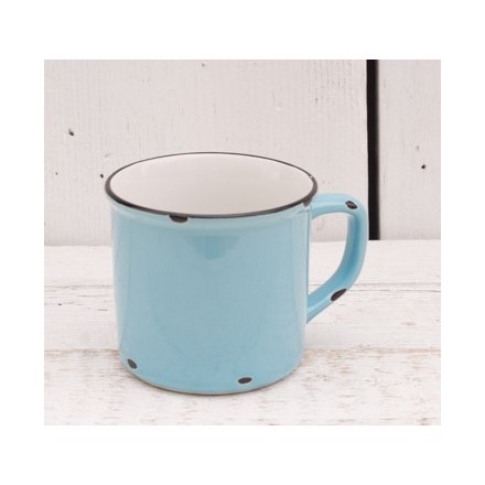 Blue Distressed Mug 10cm