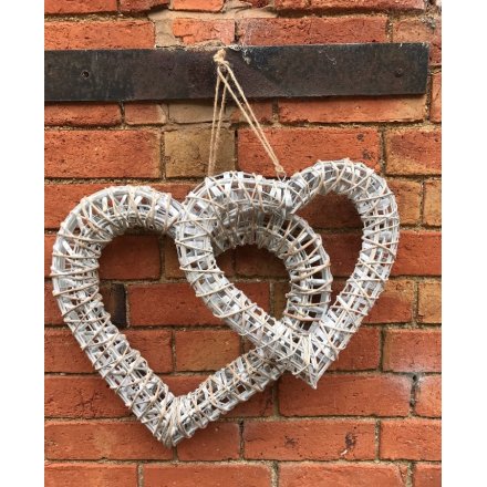 White Willow Heart Hanging Decoration, Large | 37528 | Homeware