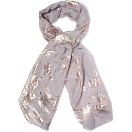  Get ready for Autumn with this chic assortment of foil leaf printed scarves 