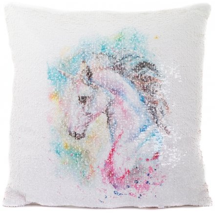 Unicorn To Mermaid Sequin Cushion
