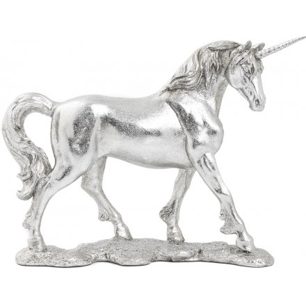 Silvered Glitter Art Unicorn 