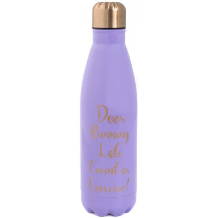 Purple 'Count as Exercise?' Metal Water Bottle