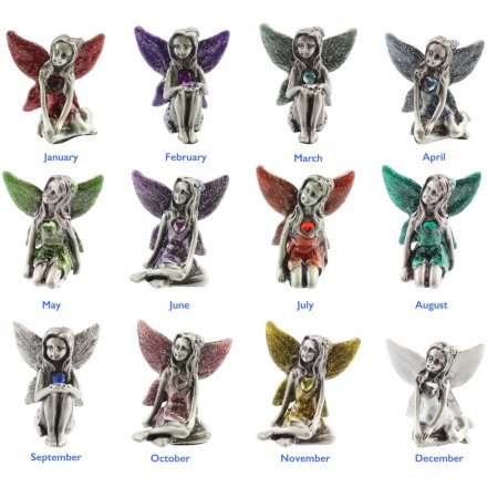 Pack of 12 Pewter Birthstone Fairies