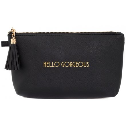 Hello Gorgeous Black Cosmetic Bag