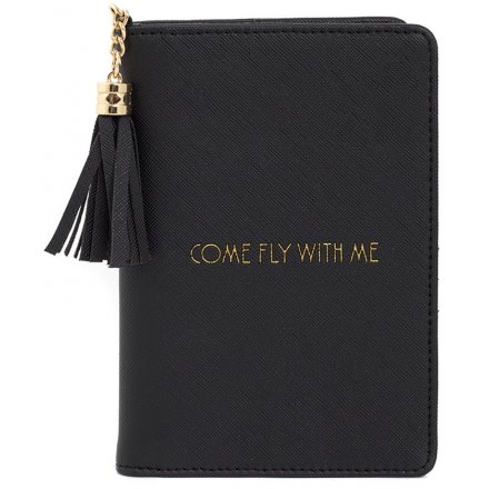 Fly With Me Black Passport Cover