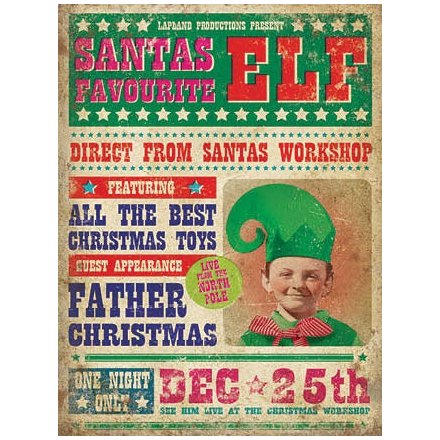 Christmas Santas Favourite Elf Mini Metal Sign