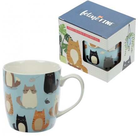 Part of the fabulous 'Feline Fine' range, this cat printed mug will be sure to make a wonderful gift idea for any recipi
