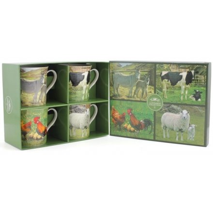 Farm Yard Animal Mugs Set of 4