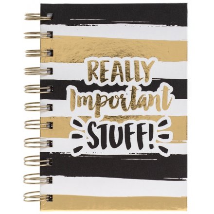 Important Stuff Gold Notebook