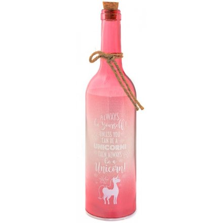 Always Be A Unicorn Pink LED Bottle