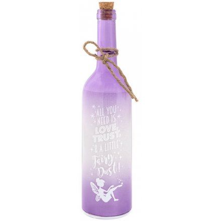 Love, Trust, Fairy Dust Purple LED Bottle