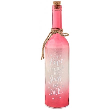 Love You To The Stars And Back LED Pink Bottle