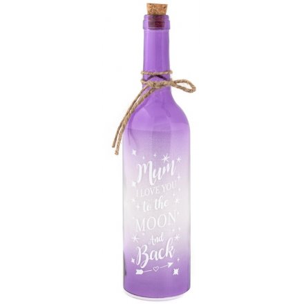 Mum I Love You LED Purple Bottle
