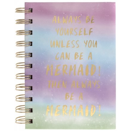 Scribble down your dreams and big ideas in this fabulous Mermaid slogan notebook.