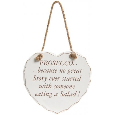 Prosecco Great Story Heart Plaque