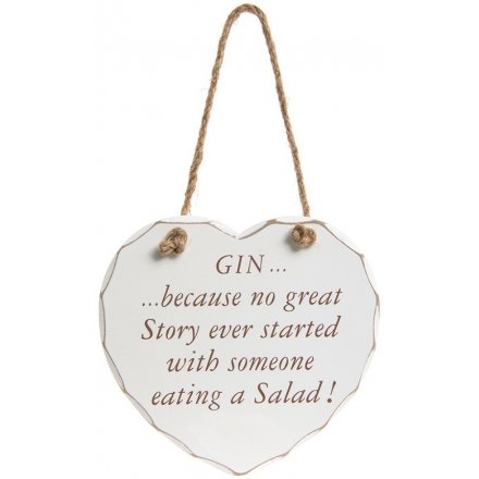 Gin Great Story Heart Plaque