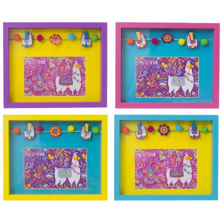 Add a colourfully creative twist to your decor with these funky wooden photo frames