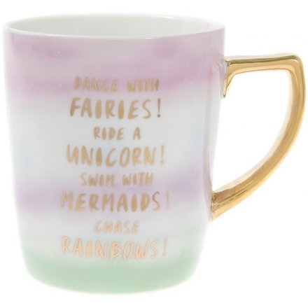 Pastel Pearl Fairy Unicorn and Mermaid Mug   Drink in style with this glam looking mug