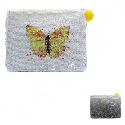 Sequin Changing Coin Purse - Butterfly