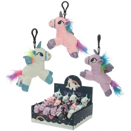 Add a fun unicorn feel to your keys or handbag with this magical plush keyring 