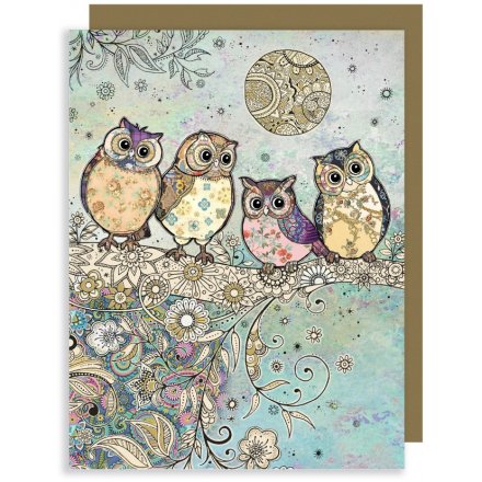 Trio of Owls Card and Envelope 